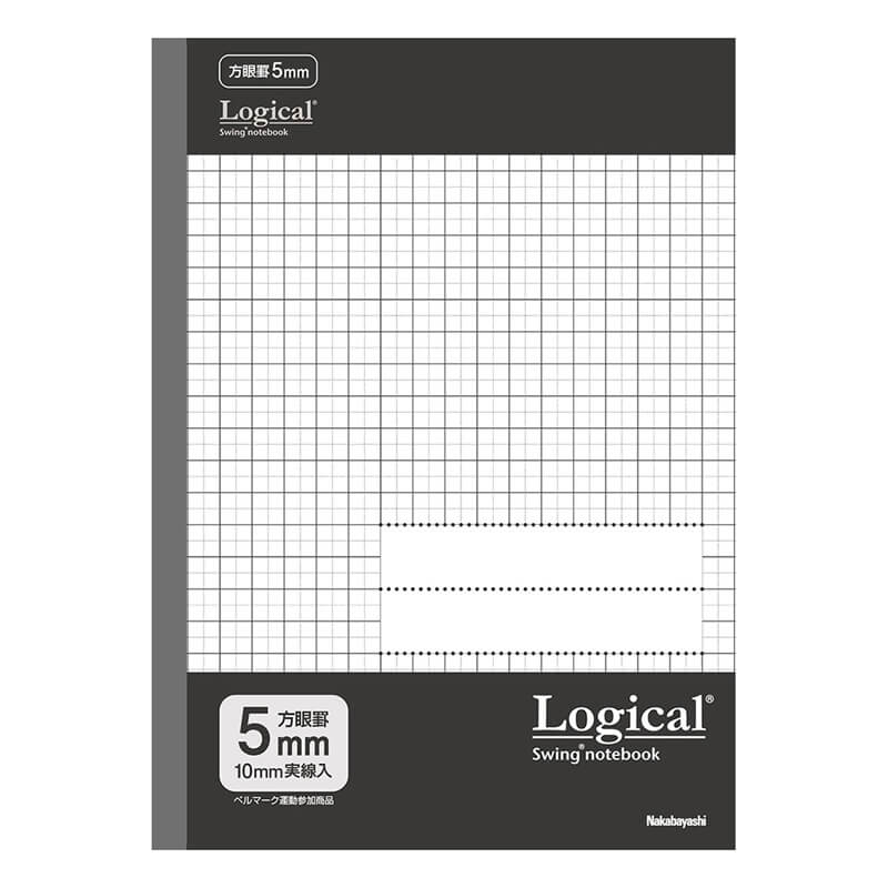 Antywirusowe notatniki Logical Swing Notebook Casual Color Series z powłoką jonów srebra, semi B5, kratka 5 mm, różne kolory, 5 szt.