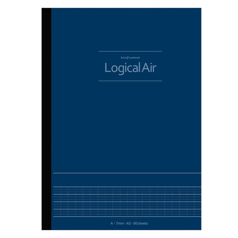 Lekki notatnik Logical Air A5, linia 7 mm, ciemnoniebieski