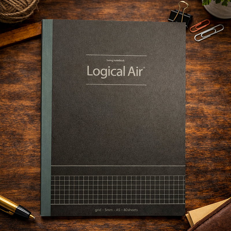 Lekki notes „Logical Air” A5, w kratkę 5 mm – czarny A512S-D