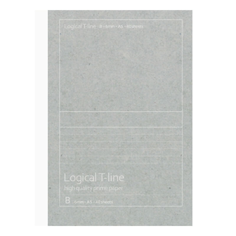 Notatnik „Logical T-line” A5, linia 6 mm (+ linie pomocnicze T-line) – szary NA503B