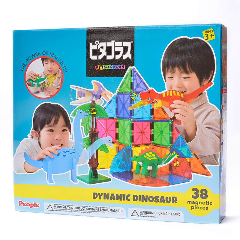 Magnetyczny konstruktor Pythagoras z interaktywnymi dinozaurami