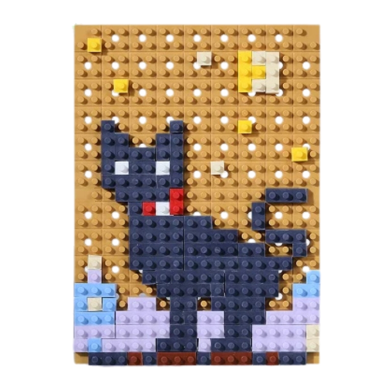 Kreatywny zestaw mozaikowy IWAKO z gumkami do ścierania KESHI-BLO Dot Art Kit Black Cat, ER-GLB706