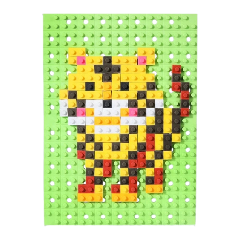 Kreatywny zestaw mozaikowy IWAKO z gumkami do ścierania KESHI-BLO Dot Art Kit Lion, ER-GLB705