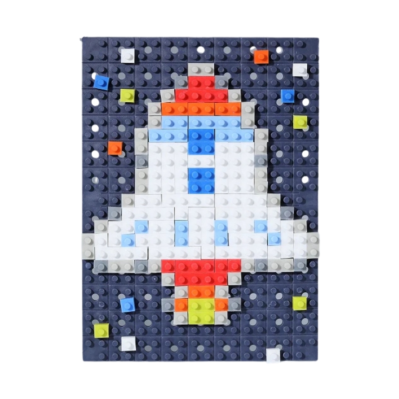 Kreatywny zestaw mozaikowy IWAKO z gumkami do ścierania KESHI-BLO Dot Art Kit Rocket, ER-GLB712