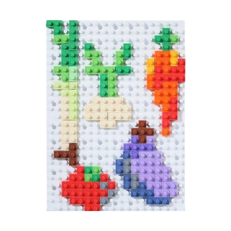 Kreatywny zestaw mozaikowy IWAKO z gumkami do ścierania KESHI-BLO Dot Art Kit Vegetable, ER-GLB702