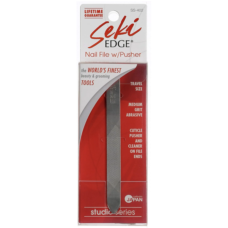 Wielofunkcyjny pilnik do paznokci z kopytkiem do skórek „Seki EDGE”, biały SS-402