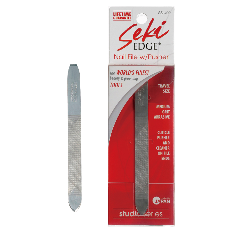 Wielofunkcyjny pilnik do paznokci z kopytkiem do skórek „Seki EDGE”, biały SS-402