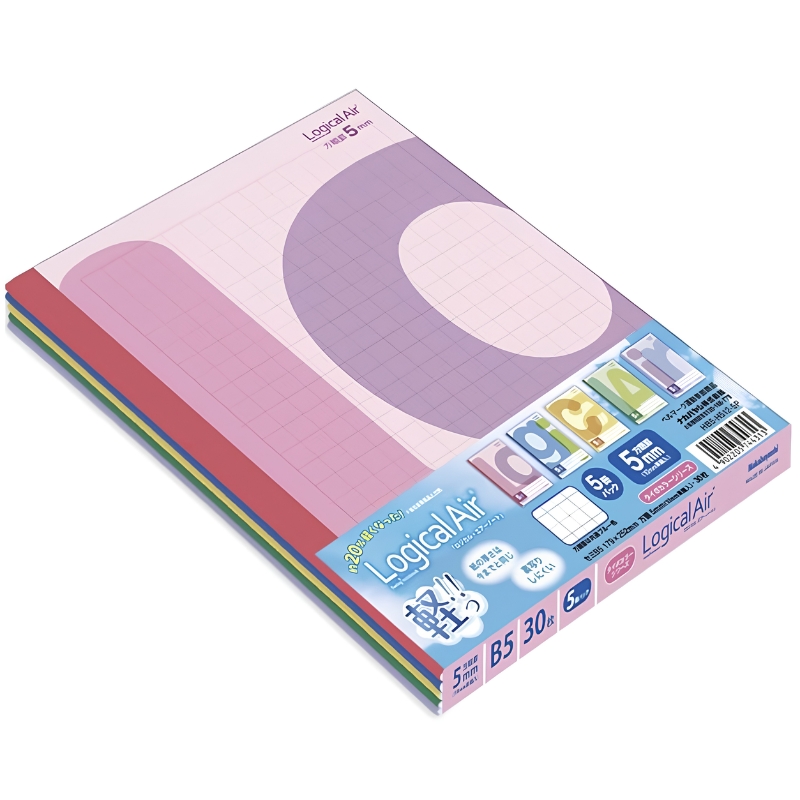 Lekkie notatniki „Notebook Logical Air Semi” B5, w kratkę 5 mm, 5 szt. HB5-H512-5P